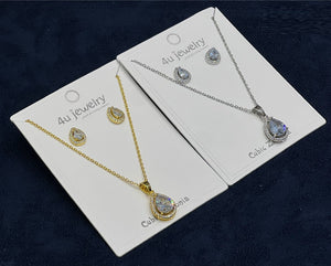 Clear Teardrop Cubic Zirconia Set - Zambeel
