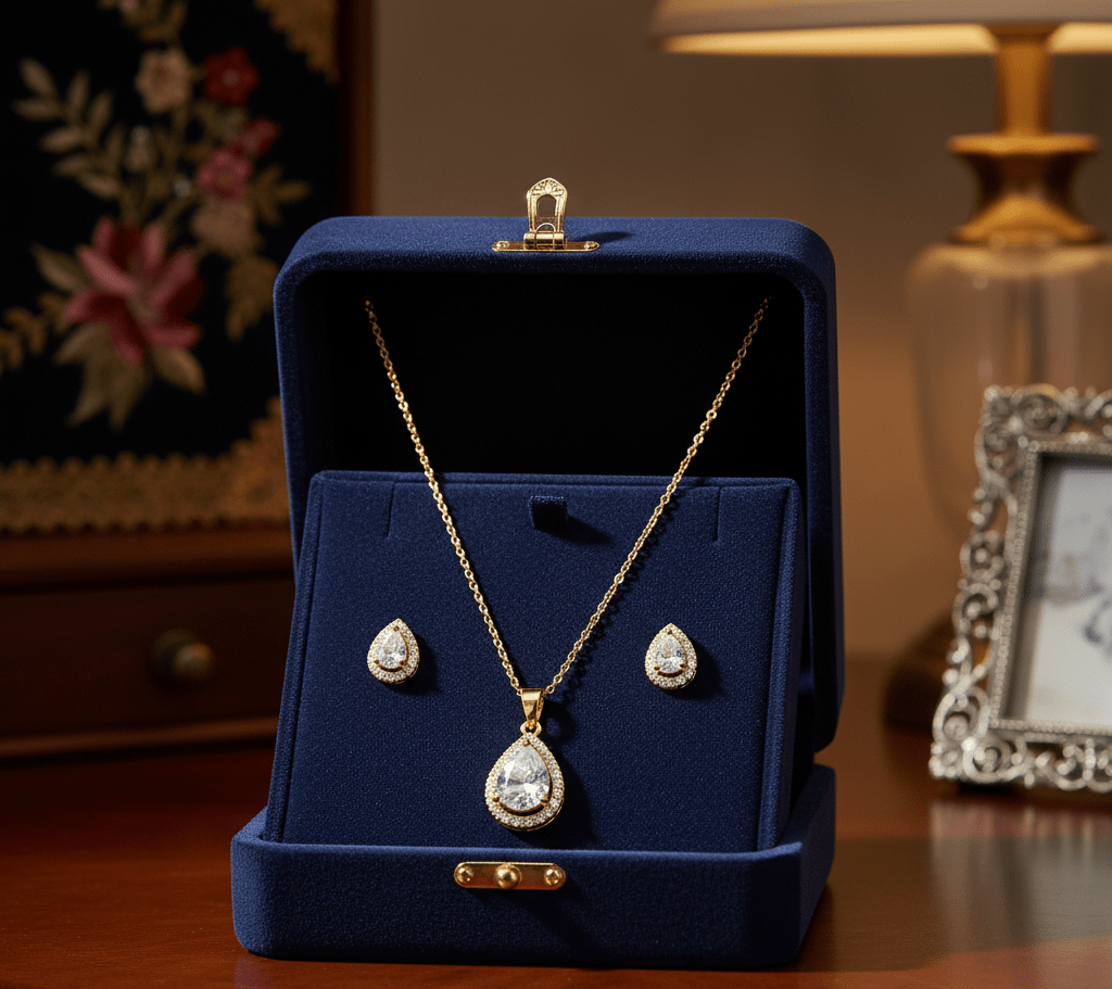 Clear Teardrop Cubic Zirconia Set - Zambeel