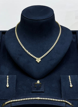 Clover Crystal Pendant Jewelry Set - Zambeel