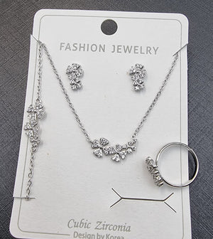 Clover Cubic Zirconia Jewelry Set - Zambeel