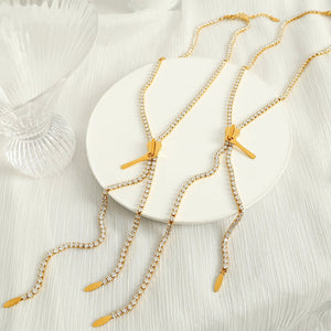 Cold Style Diamond Long Zipper Necklace European And American Personalized - Zambeel