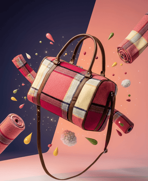 Colorblock Plaid Handbag - Zambeel