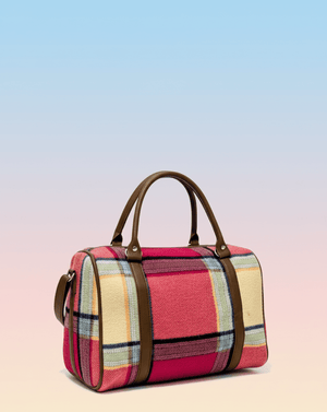 Colorblock Plaid Handbag - Zambeel