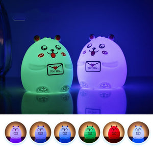 Colorful Bear Silicone Night Light Bedroom Bedside - Zambeel
