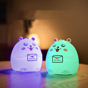 Colorful Bear Silicone Night Light Bedroom Bedside - Zambeel