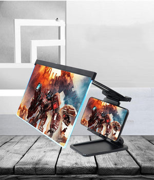 Compatible with Apple, 12 Inch Mobile Phone Screen Amplifier For IPad Movie Folding Shading 3D Screen Mobile Phone Amplifier Magnifier Cellphone Holder - Zambeel