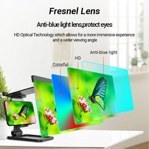 Compatible with Apple, 12 Inch Mobile Phone Screen Amplifier For IPad Movie Folding Shading 3D Screen Mobile Phone Amplifier Magnifier Cellphone Holder - Zambeel