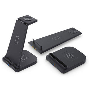 Compatible With Apple , 3 - in - 1 Splicing Wireless Charger Supports QI Charging - Zambeel