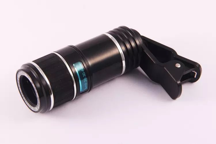 Compatible with Apple , Apple Samsung Mobile Zoom Lens Clip Universal 70 Degree 12 Times Wide Angle High Definition Green Film Optical Glass Lens - Zambeel