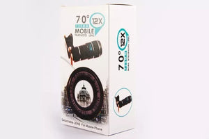 Compatible with Apple , Apple Samsung Mobile Zoom Lens Clip Universal 70 Degree 12 Times Wide Angle High Definition Green Film Optical Glass Lens - Zambeel