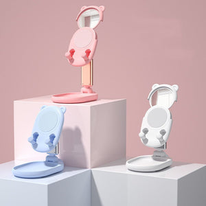 Compatible with Apple, Bunny Bear Style Phone Holder Tablet Stand For Iphone Ipad Tablet Adjustable Desk Phone Stand Desktop Holder For Xiaomi Tablet - Zambeel