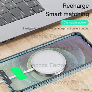 Compatible with Apple, Magnet Safe Fast 15w Wireless Charger for Iphone 12 Pro MAx charger - Zambeel