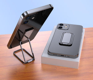 Compatible with Apple, Metal Mobile Phone Bracket Hidden Desktop Fold Ring Buckle Paste Portable Lift Tablet Ipad Lazy - Zambeel
