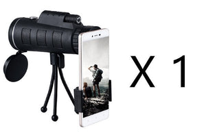 Compatible with Apple, Monocular Telescope Zoom Scope with Compass Phone Clip Tripod - Zambeel