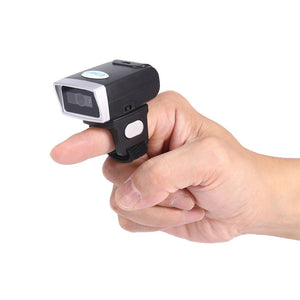 Compatible with Apple , QR Code Wireless Bluetooth Scanning Gun Portable Ring Wearable Scanner - Zambeel