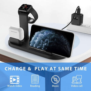 Compatible With Apple, Three - in - one Charging Watch Holder for iwatch Aripods - Zambeel