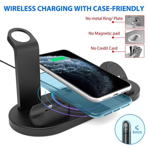 Compatible With Apple, Three - in - one Charging Watch Holder for iwatch Aripods - Zambeel