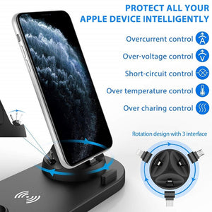 Compatible With Apple, Three - in - one Charging Watch Holder for iwatch Aripods - Zambeel