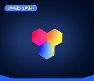 Compatible with Apple, Wireless Smart Phone Controlled LED Modular Honeycomb Light DIY Assembly Hexagonal Quantum Light Working With Android IOS System - Zambeel