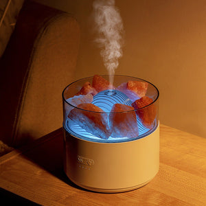 Cool - Mist Impeller Air Humidifier Crystal Salt Aroma Diffuser Incense Machine Fogger Essential Oil Lamp Difusor Ambient Light - Zambeel