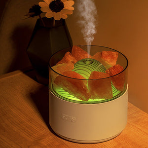 Cool - Mist Impeller Air Humidifier Crystal Salt Aroma Diffuser Incense Machine Fogger Essential Oil Lamp Difusor Ambient Light - Zambeel