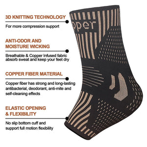 Copper Ion Ankle Support Basketball Running Climbing Sports Protective Gear - Zambeel