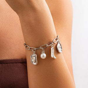 Cowboy Boot Alloy Pendant Necklace Irregular - Zambeel