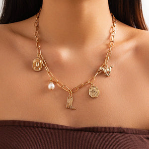 Cowboy Boot Alloy Pendant Necklace Irregular - Zambeel