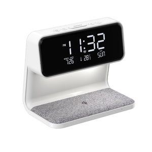 Creative 3 In 1 Bedside Lamp Wireless Charging LCD Screen Alarm Clock Wireless Phone Charger - Zambeel