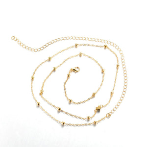 Creative And Fashionable Heart - shaped Bead Waist Chain, Golden Alloy Waist Chain For Women, Summer Accessory. - Zambeel