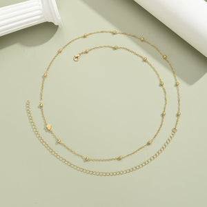 Creative And Fashionable Heart - shaped Bead Waist Chain, Golden Alloy Waist Chain For Women, Summer Accessory. - Zambeel