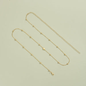 Creative And Fashionable Heart - shaped Bead Waist Chain, Golden Alloy Waist Chain For Women, Summer Accessory. - Zambeel