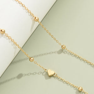 Creative And Fashionable Heart - shaped Bead Waist Chain, Golden Alloy Waist Chain For Women, Summer Accessory. - Zambeel
