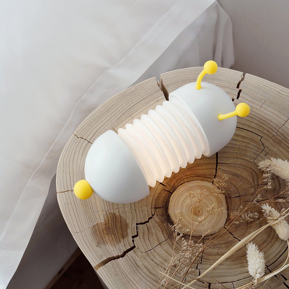 Creative Caterpillar Night Light Bedside Lamp LED USB Charging Wall Lamp with Magnet Extendable Soft Bedroom Light - Zambeel