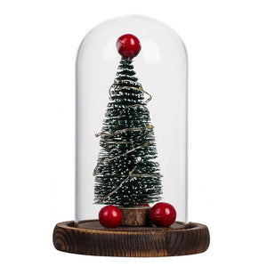Creative Christmas Tree Glass Cover LED Lights Christmas Decorations For Home Christmas Gifts Xmas Ornaments - Zambeel