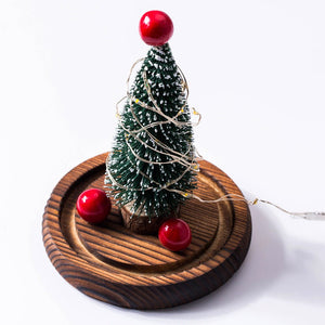 Creative Christmas Tree Glass Cover LED Lights Christmas Decorations For Home Christmas Gifts Xmas Ornaments - Zambeel