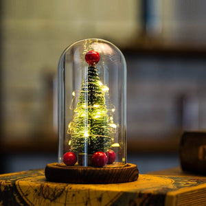 Creative Christmas Tree Glass Cover LED Lights Christmas Decorations For Home Christmas Gifts Xmas Ornaments - Zambeel