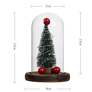 Creative Christmas Tree Glass Cover LED Lights Christmas Decorations For Home Christmas Gifts Xmas Ornaments - Zambeel