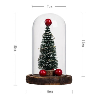 Creative Christmas Tree Glass Cover LED Lights Christmas Decorations For Home Christmas Gifts Xmas Ornaments - Zambeel