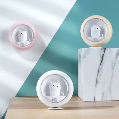 Creative Cute Cat Night Light Cartoon Charging Human Body Induction Lamp LED Night Owl Atmosphere Light Up Night Bedside Night Light - Zambeel