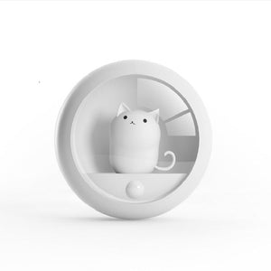 Creative Cute Cat Night Light Cartoon Charging Human Body Induction Lamp LED Night Owl Atmosphere Light Up Night Bedside Night Light - Zambeel