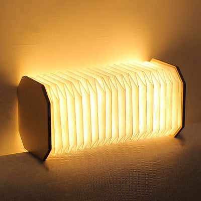 Creative Gift Led Portable Retro Lamp Usb Rechargeable Wooden Lamp 360 Degree Folding Organ Lamp - Zambeel