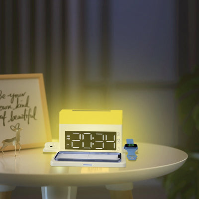 Creative Multi - function Eye Protection Small Night Light Clock Alarm Clock Six In One - Zambeel