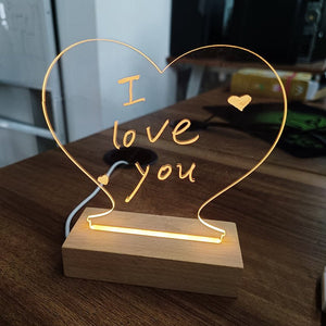 Creative Note Board Creative Led Night Light USB Message Board Holiday Light With Pen Gift For Children Girlfriend Decoration Night Lamp - Zambeel