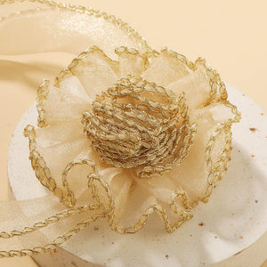 Creative Personalized Minority Fabric Three - dimensional Flower Lace Necklace Female Trend Transparent Mesh Clavicle Pendant - Zambeel