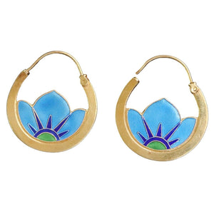 Creative Retro Orchid Hoop Earrings Womens Ethnic - Style Ear Jewelry - Zambeel