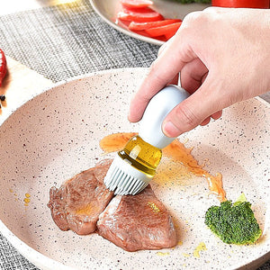 Creative Silicone Brush Head Brush Oil Bottle Kitchen High Temperature Resistant Press Type Oil Metering Oil Bottle - Zambeel