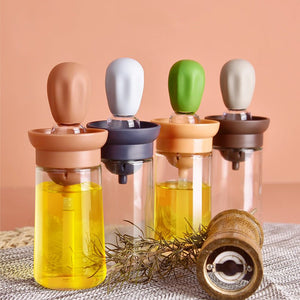 Creative Silicone Brush Head Brush Oil Bottle Kitchen High Temperature Resistant Press Type Oil Metering Oil Bottle - Zambeel