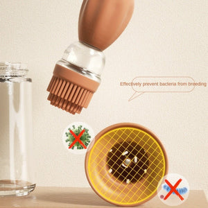 Creative Silicone Brush Head Brush Oil Bottle Kitchen High Temperature Resistant Press Type Oil Metering Oil Bottle - Zambeel