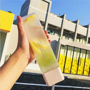 Creative Square Water Bottle Portable Anti - fall Hand Cup Plastic Transparent Sports Travel Bottle Leakproof - Zambeel